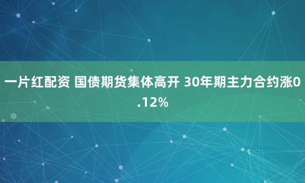 一片红配资 国债期货集体高开 30年期主力合约涨0.12%