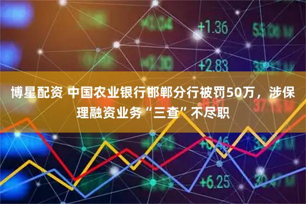 博星配资 中国农业银行邯郸分行被罚50万，涉保理融资业务“三查”不尽职